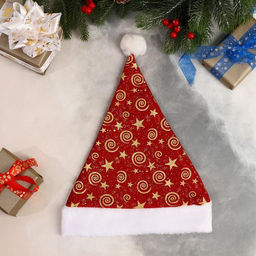 Колпак новогодний Звёздный калейдоскоп 30х38 см, красно-золотой