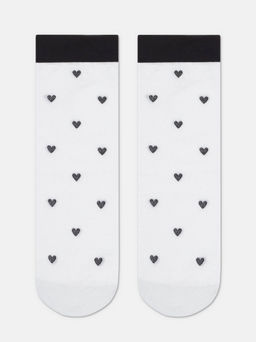 Цена за 2 пары. Носки Классические CONTE FANTASY Сияющие носки с объемными рисунками Hearts silver-bianco - Conte elegant фото 3