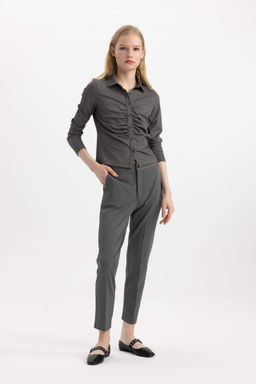 Klasik Chino Pantolon Normal Bel Siyah Basic Duz Cepli Bilek Boy - Defacto фото 2