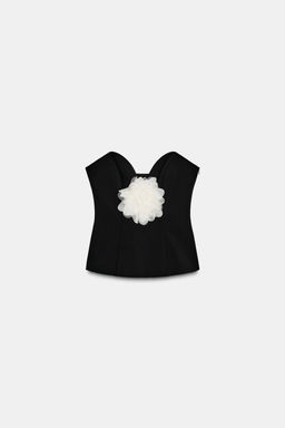 CONTRAST FLOWER BANDEAU TOP - Zara фото 6