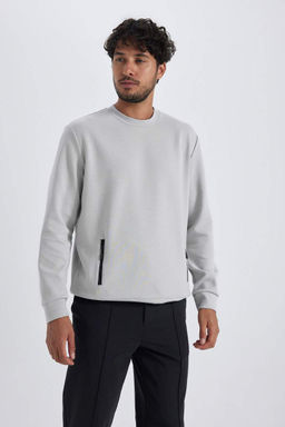 Толстовка Modern Fit с круглым вырезом - Defacto фото 4