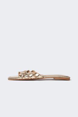 Женские тапочки без шнуровки на плоской подошве из искусственной кожи - Defacto фото 3