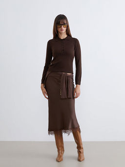 Polo Yaka Kad?n Triko Kazak