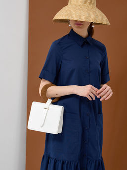 Платье хлопок OD-791-3 темно-синее OD-791-3