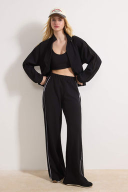 Siyah Spor Likra Biyeli T_l Detayl_ Dokuma Spor E_ofman Alt_ THMSS26EA00006 - Trendyolmilla фото 2