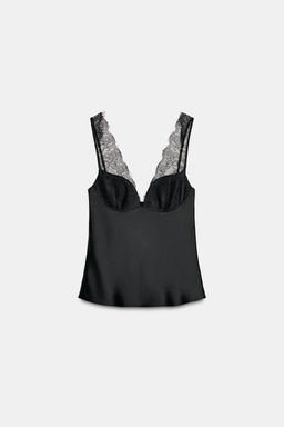 SATIN TOP WITH LACE - Zara фото 5