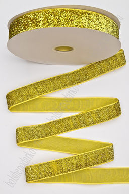 Лента с люрексом 2,5 см*20 ярд (SF-7317) золото №02