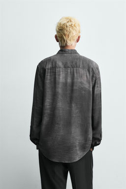 CAMISA FLUIDA ESTAMPADO EFECTO LAVADO / Gris - Zara фото 3