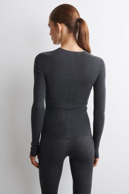 CAMISETA MANGA LARGA SIN COSTURAS LANA MERINO - H&m фото 8
