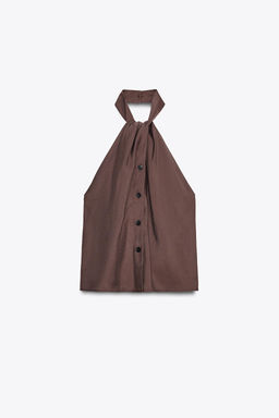 KNOTTED HALTER WAISTCOAT TOP - Zara фото 6