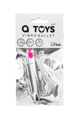 Вибропуля A-Toys by TOYFA LITING, 10 режимов вибрации, АБС-пластик, серебристый, 9,5 см