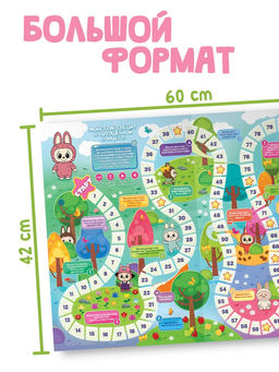 Цена за 2 шт. Плакат - бродилка «Лесные приключения», А2, с заданиями