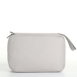 Косметичка-несессер дорожная на молнии, с карманом, крючком, ручкой, серая - Simaland фото 4