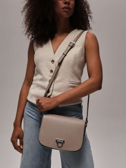 Сумка кожаная кросс-боди Azaro 31034 бежевый латте