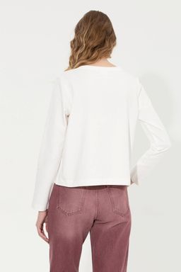 Женская толстовка цвета экрю с вырезом лодочкой - U.s. polo assn фото 5