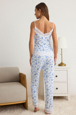 Trendyolmilla Siyah Dantelli ve Kurdele/Fiyonk Detayl? Ip Ask?l? Viskon Orme Pijama Tak?m? THMSS20PT0134  фото 28