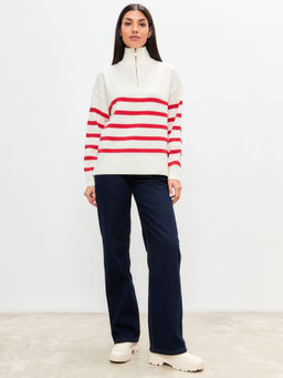 Джемпер F322-15115 white-red - Fine joyce фото 9