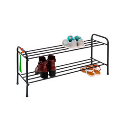 Подставка для обуви 2-полочная металл."Альфа 32" 87х30х40см черная