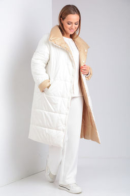 Пальто Diamant 1901 бело-бежевый фото 7