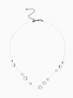 Колье на леске «Капля росы», белый в серебре