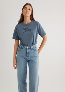 Mavi Jeans Bask?l? Antrasit Tisort