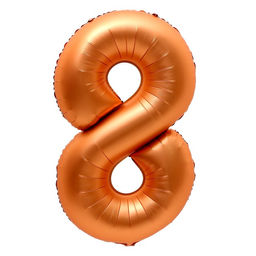 Шар фольгированный 40" «Цифра 8», нежная бронза