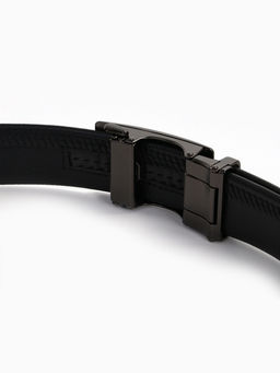 Ремень мужской длинный 130 см, регулируемая длина, ширина 3.5 см, пряжка автомат, чёрный