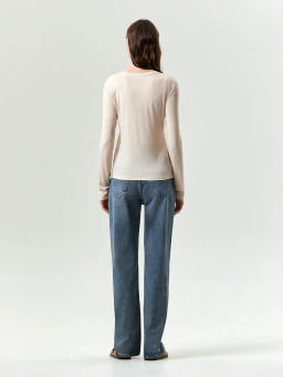 Лонгслив с двойным швом с шелком - Emka фото 5