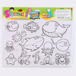 Трафарет для малышей Морские обитатели с раскраской - Simaland фото 7