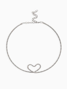 Набор 2 предмета: чокер, браслет Обруч сердце, цвет серебро