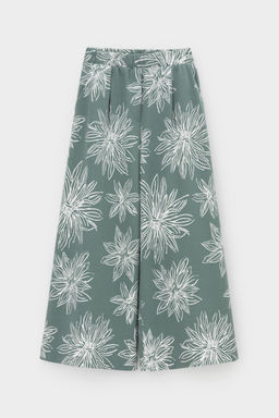 ЕВТ 4150/зеленый,крупные астры брюки жен