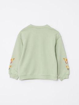 Bisiklet Yaka Bask?l? Uzun Kollu K?z ?ocuk Sweatshirt - Waikiki фото 2