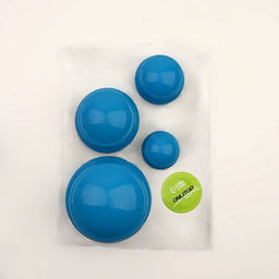 Набор вакуумных банок для массажа, резиновые, d=10/8/6/4 см, 4 шт., синий