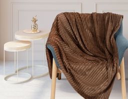 Покрывало Роскошь-шоколад/золото фланель жаккард 200*220 см.