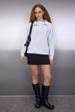 Gri Melanj Orme Sweatshirt TWOAW26SW00127 - Trendyolmilla фото 2