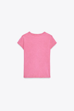 WASHED-EFFECT RHINESTONE T-SHIRT - Zara фото 2