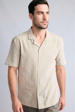 %100 Pamuk Regular Fit K_sa kollu G_mlek