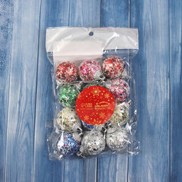 Цена за 3 шт. Ёлочные игрушки Цветная посыпка, шары новогодние, d=3 см, набор 12 шт. - Зимнее волшебство фото 2