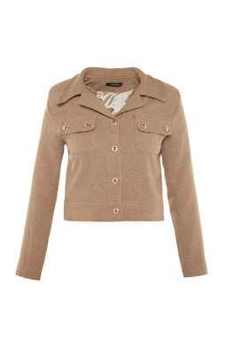 TRENDYOLMILLA Ac?k Haki Crop Dokuma Blazer Ceket TWOAW23CE00252 фото 7