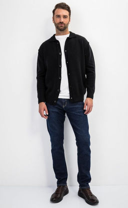 Кардиган мужской однотонный F310-0513 чёрный - Fine joyce фото 7