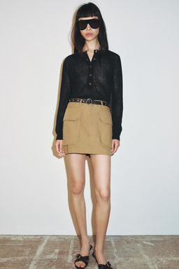 FALDA MINI CARGO CINTUR?N / Camel medio - Zara фото 5