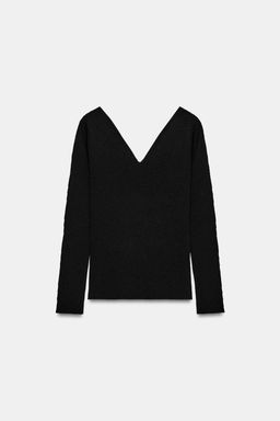 TOP AJUSTADO PUNTO RIB / Negro - Zara фото 3