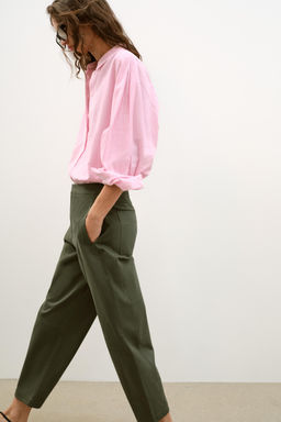 PANTAL?N BARREL ESPIGA / Khaki - Zara фото 3