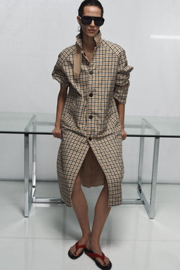 ZW COLLECTION REVERSIBLE CHECKS TRENCH COAT - Zara фото 19