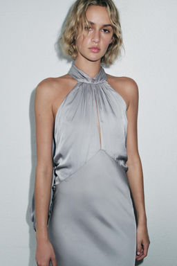 LIMITED EDITION SATIN CAPE DRESS - Zara фото 11