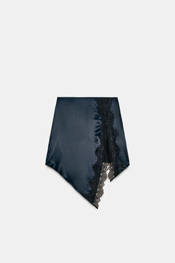 SATIN MINI SKIRT WITH LACE - Zara фото 7