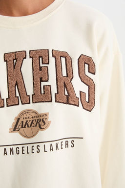 DeFactoFit толстый свитшот оверсайз с круглым вырезом NBA Los Angeles Lakers  фото 22