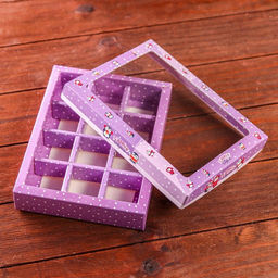 Цена за 5 шт. Новогодняя коробка - упаковка для конфет 12 шт. «Новогодний пингвин», 19×14.5×3.5 см