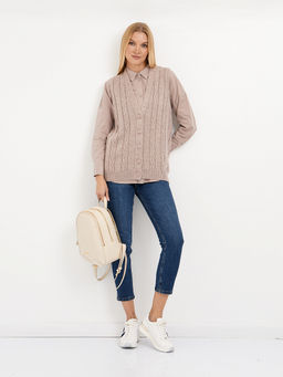 кардиган женский без рукавов с косами - Glenfield фото 8