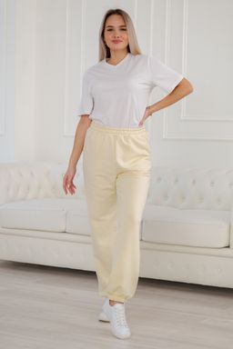 Брюки женские из футера петля Прогулка молоко - Амадэль фото 7
